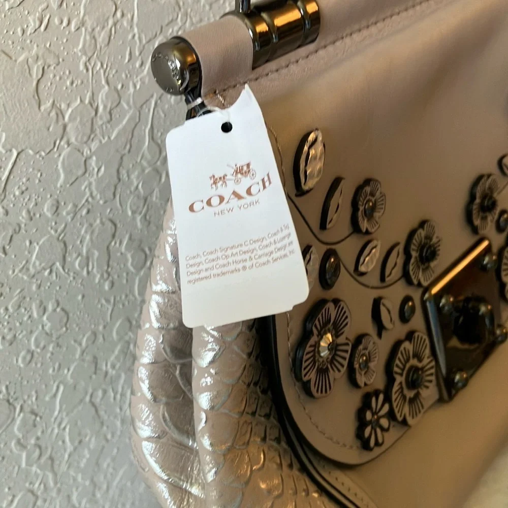 Coach: Grey Birch Willow Flower Drifter Handbag- Top Handle/Strap- Tea Rose - Picture 3 of 16